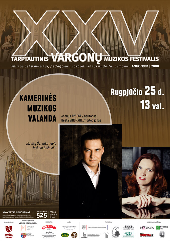 Rugpjūčio 25 d. 13 val. | KAMERINĖS MUZIKOS VALANDA