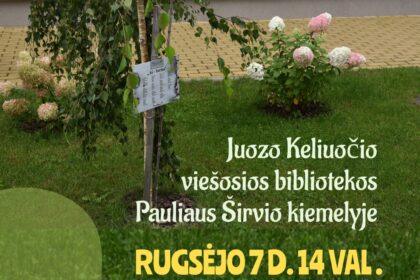 Juozo Keliuočio viešosios bibliotekos P. Širvio kiemelis Atlikėjas: Rokiškio rajono literatai, Molėtų kultūros centro ansamblis „Malkesta“