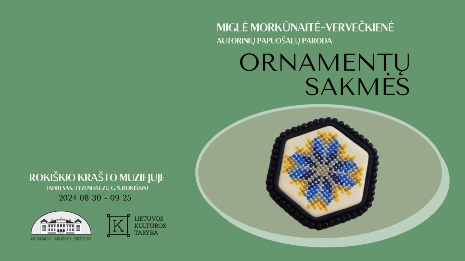 Miglės Morkūnaitės-Vervečkienės papuošalų paroda „Ornamentų sakmės“